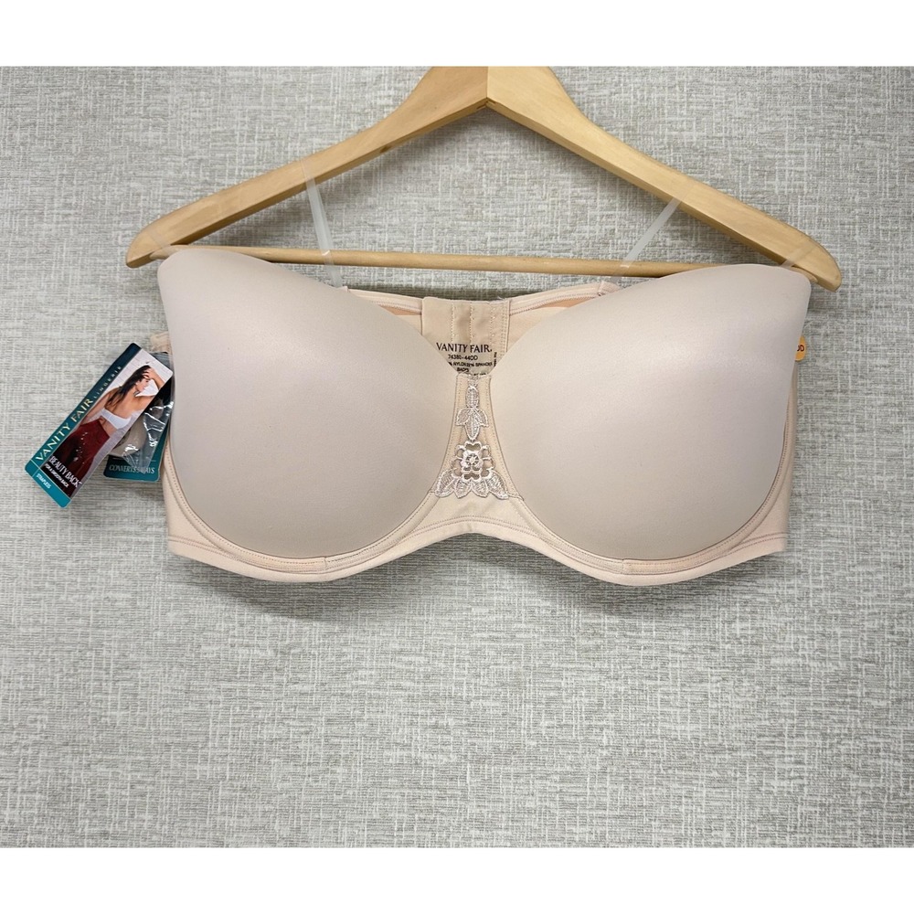 Vanity Fair Bra Women 44DD Beige Beauty Back Strapless Convertible T Shirt 74380
